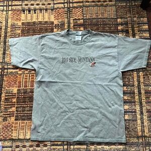 Gildan Big Sky Montana Embroidered Green T-Shirt Unisex XL